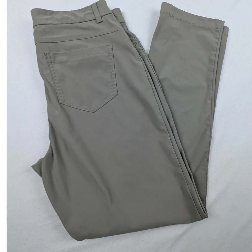 VRST Mens Performance Technical 5-Pocket Pants Taupe Sage Green 33x30 Straight